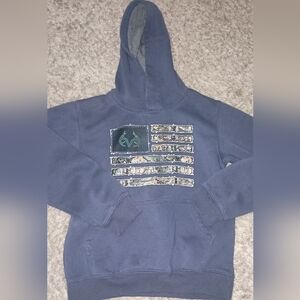 Boys Real Tree Hoodie Sz Youth Small Color Camo Blue Deer Hunting Sport Athletic
